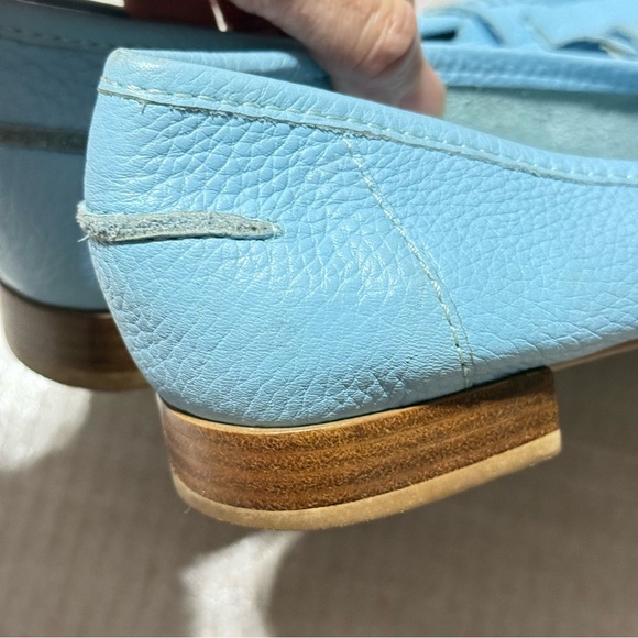 Franco Sarto Light Blue Loafers Drivers Womens Shoes Size 7.5M Leather Slip On - Picture 6 of 8